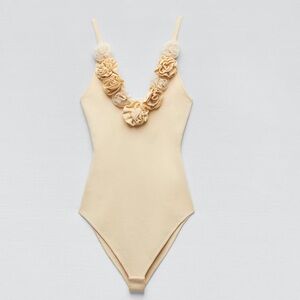Zara Floral Rosette Bodysuit